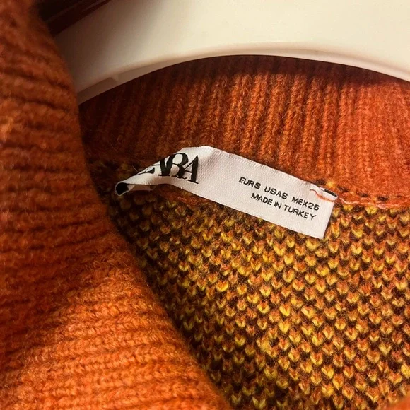 Zara Orange and Yellow Knit Sweater - Picture 2 of 4